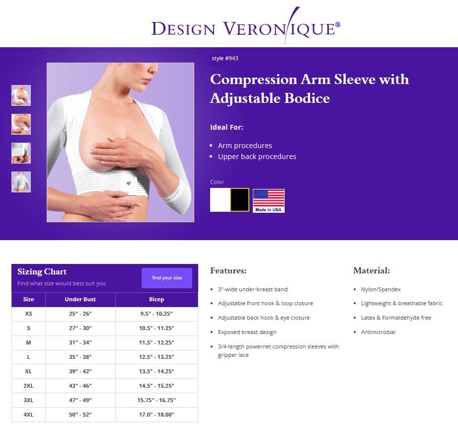 POST OP ARM SLEEVE WITH ADJUSTABLE BODICE